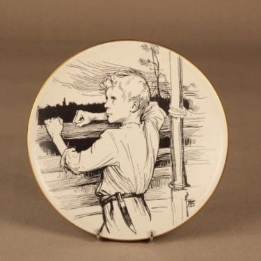 Arabia Vänrikki Stoolin tarinat koristelautanen, Sotilaspoika, suunnittelija , Sotilaspoika, serikuva