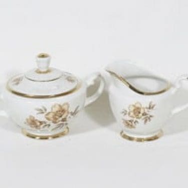 Arabia Myrna sokerikko ja kermakko, suunnittelija Olga Osol, siirtokuva