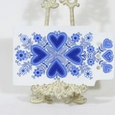 Arabia Sirpa talouslevy, sininen, suunnittelija Raija Uosikkinen, serikuva, retro