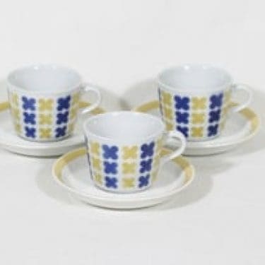 Arabia AH kahvikupit, retro, 3 kpl, suunnittelija , retro, puhalluskoriste, nimetön koriste