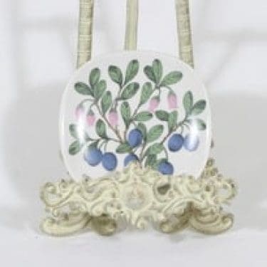 Arabia Botanica koristelautanen, Juolukka, suunnittelija Esteri Tomula, Juolukka, pieni, serikuva