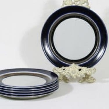 Arabia Saara lautaset, matala, 6 kpl, suunnittelija Anja Jaatinen-Winquist, matala, raitakoriste