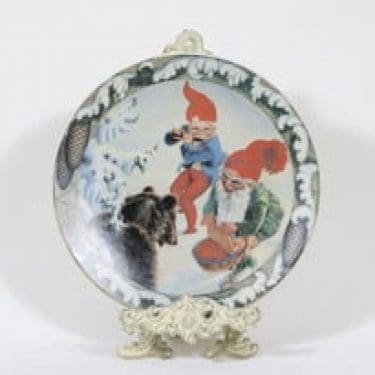 Arabia Joulutonttu vuosilautanen, 1986, suunnittelija Anders Olsson, 1986, jouluaihe, serikuva