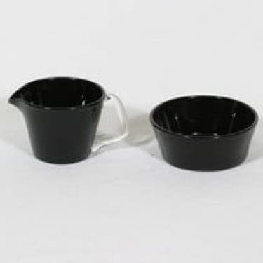 Riihimäen lasi Kartio sokerikko ja kermakko, musta, suunnittelija Nanny Still,