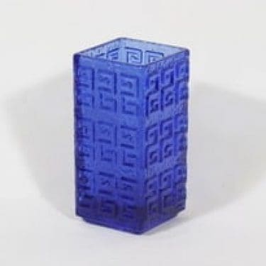 Riihimäen lasi Taalari maljakko, sininen, suunnittelija Tamara Aladin, retro