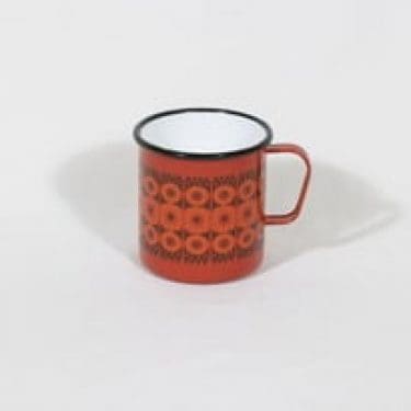 Finel Kehrä muki, punainen, suunnittelija Raija Uosikkinen, serikuva, retro