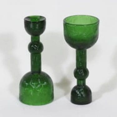 Nuutajärvi Miranda kynttilänjalat, vihreä, 2 kpl, suunnittelija Heikki Orvola,