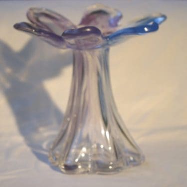 Riihimäen lasi Kukkainen maljakko, signeerattu, suunnittelija Helena Tynell, signeerattu