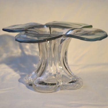 Riihimäen lasi Kukkainen maljakko, signeerattu, suunnittelija Helena Tynell, signeerattu