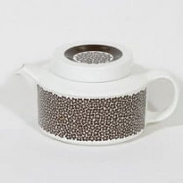 Arabia Faenza teekaadin, Ruskeakukka, suunnittelija Inkeri Seppälä, Ruskeakukka, 1.4 l, serikuva