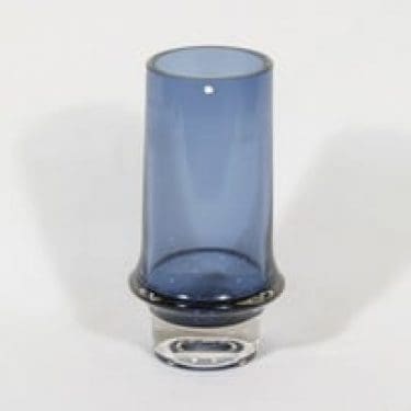 Iittala 3581 maljakko, siniharmaa, suunnittelija Tapio Wirkkala, signeerattu