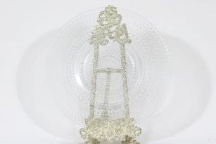 Nuutajärvi Kastehelmi platter, clear, designer Oiva Toikka, big