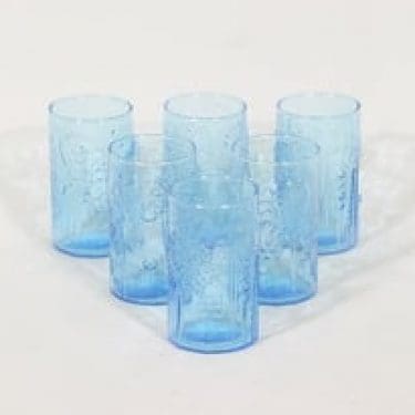 Nuutajärvi 1776 lasit, 20 cl, 6 kpl, suunnittelija Oiva Toikka, 20 cl, pieni