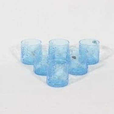 Nuutajärvi 1776 lasit, 10 cl, 6 kpl, suunnittelija Oiva Toikka, 10 cl, serikuva, retro