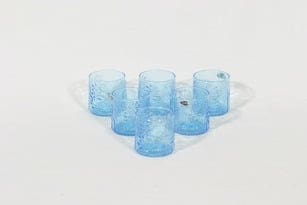 Nuutajärvi 1776 lasit, 10 cl, 6 kpl, suunnittelija Oiva Toikka, 10 cl, serikuva, retro