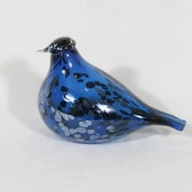 Nuutajärvi koristelintu, Sinisafiiri, suunnittelija Oiva Toikka, Sinisafiiri, numeroitu, signeerattu