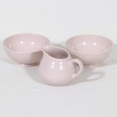 Arabia Sointu sokerikot ja kermakko, rosa, 2 kpl, suunnittelija Kaj Franck,