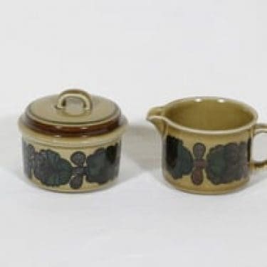 Arabia Otso sokerikko ja kermakko, suunnittelija Raija Uosikkinen, erikoiskoriste, retro