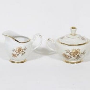 Arabia Myrna sokerikko ja kermakko, suunnittelija Olga Osol, serikuva