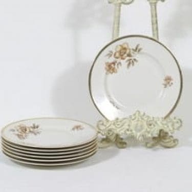 Arabia Myrna leivoslautaset, 7 kpl, suunnittelija Olga Osol, serikuva