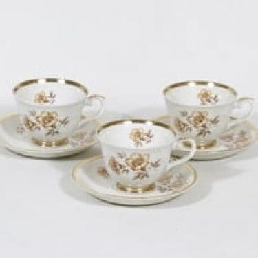 Arabia Myrna kahvikupit, 3 kpl, suunnittelija Olga Osol, serikuva