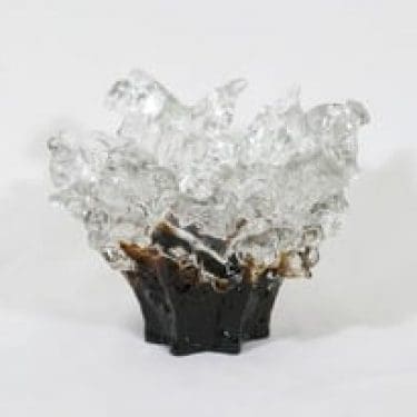 Humppila Kasvimaalla maljakko, ruskea|kirkas, suunnittelija Pertti Santalahti, massiivinen, retro