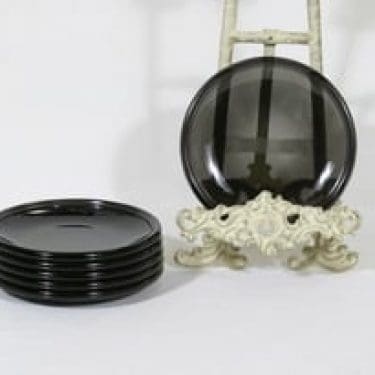 Nuutajärvi Luna lautaset, harmaa, 6 kpl, suunnittelija Kaj Franck, pieni