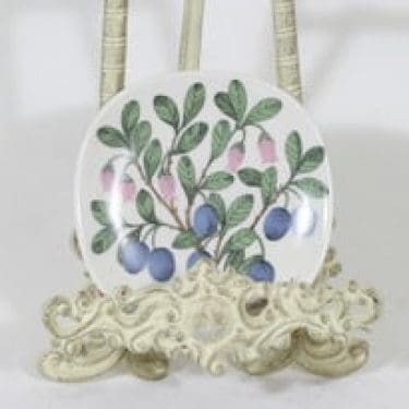 Arabia Botanica koristelautanen, Juolukka, suunnittelija Esteri Tomula, Juolukka, pieni, serikuva