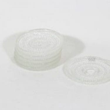 Nuutajärvi Kastehelmi kynttilärenkaat, kirkas, 6 kpl, suunnittelija Oiva Toikka,