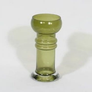 Riihimäen lasi Kielo maljakko, vihreä, suunnittelija Tamara Aladin,