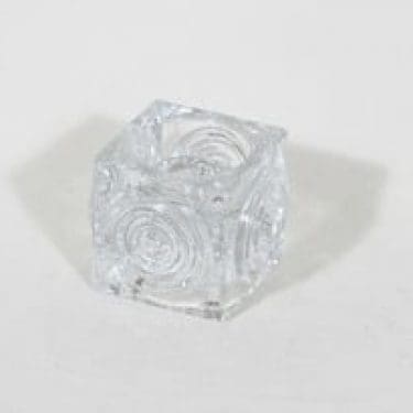 Riihimäen lasi Rengas kynttilänjalka, kirkas, suunnittelija Tamara Aladin, massiivinen