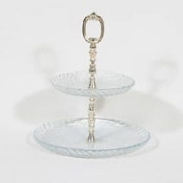 Riihimäen lasi Kehrä kerrostarjotin, kirkas, suunnittelija Nanny Still,