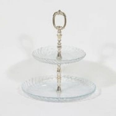 Riihimäen lasi Kehrä kerrostarjotin, kirkas, suunnittelija Nanny Still,