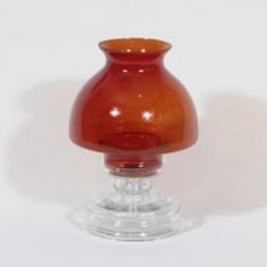 Riihimäen lasi Apollo kynttilälyhty, rubiininpunainen, suunnittelija Nanny Still,