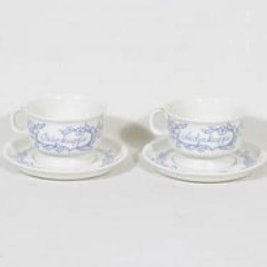 Arabia Sininen teekupit, 2 kpl, suunnittelija , painokoriste