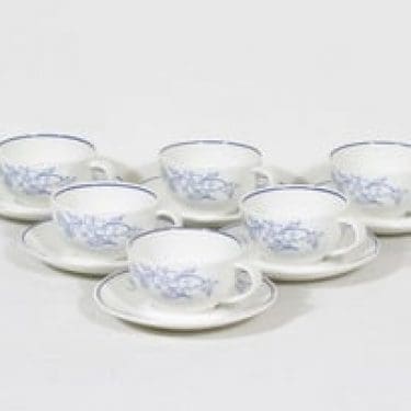 Arabia Sininen kahvikupit, 6 kpl, suunnittelija , painokoriste