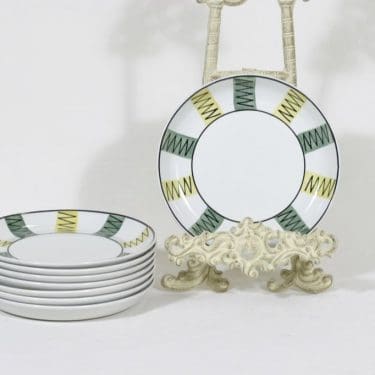 Arabia lautaset, käsinmaalattu, 8 kpl, suunnittelija , käsinmaalattu, pieni, signeerattu, tuntematon