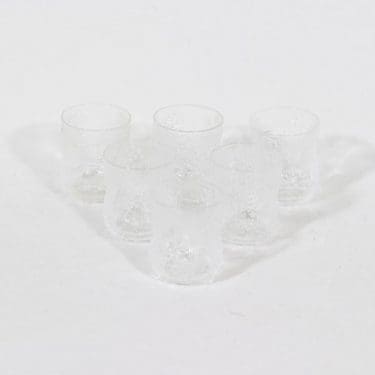 Nuutajärvi Fauna lasit, 4 cl, 6 kpl, suunnittelija Oiva Toikka, 4 cl, pieni