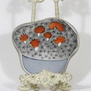 Arabia koristelaatta, Kaktus, suunnittelija Heljä Liukko-Sundström, Kaktus, serikuva, signeerattu