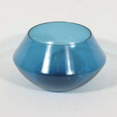 Riihimäen lasi Harlekiini malja, sininen, suunnittelija Nanny Still,