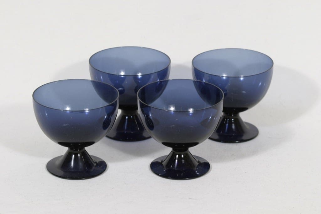 Nuutajärvi Bistro jälkiruokakulhot, sininen, 4 kpl, suunnittelija Saara Hopea, pieni