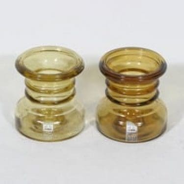 Riihimäen lasi Carmen kääntömaljakot, amber, 2 kpl, suunnittelija Tamara Aladin,