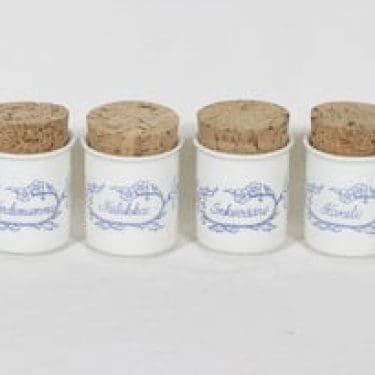 Arabia Sininen maustepurkit, 4 kpl, suunnittelija , painokoriste