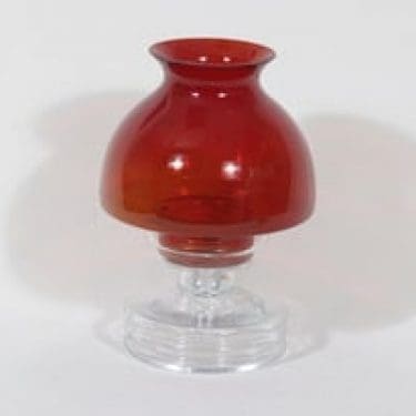 Riihimäen lasi Apollo kynttilälyhty, rubiininpunainen, suunnittelija Nanny Still,