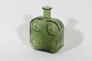 Riihimäen lasi Grapponia koristepullo, vihreä, suunnittelija Nanny Still,