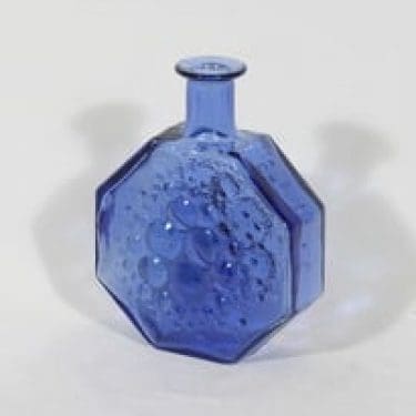 Riihimäen lasi Stella Polaris koristepullo, sininen, suunnittelija Nanny Still,