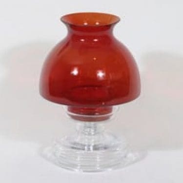 Riihimäen lasi Apollo kynttilälyhty, rubiininpunainen, suunnittelija Nanny Still,