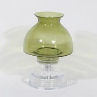Riihimäen lasi Apollo kynttilälyhty, oliivinvihreä, suunnittelija Nanny Still,