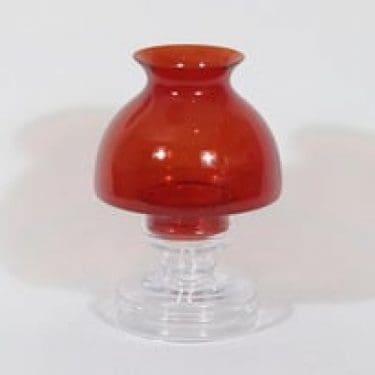 Riihimäen lasi Apollo kynttilälyhty, rubiininpunainen, suunnittelija Nanny Still,