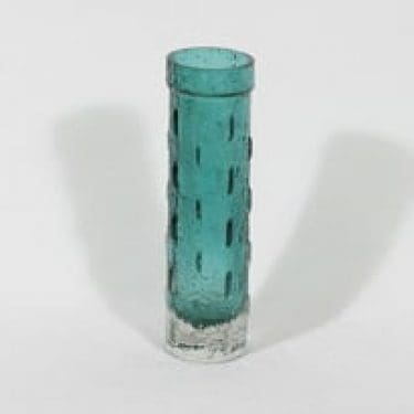 Riihimäen lasi 1461 maljakko, turkoosi, suunnittelija Tamara Aladin,